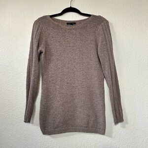 Rachel Zoe Tan Knit Scoop Neck Long Sleeve Sweater Medium